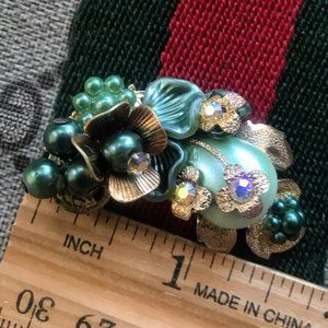 Vintage Beaujewels Green Clip-on Earrings